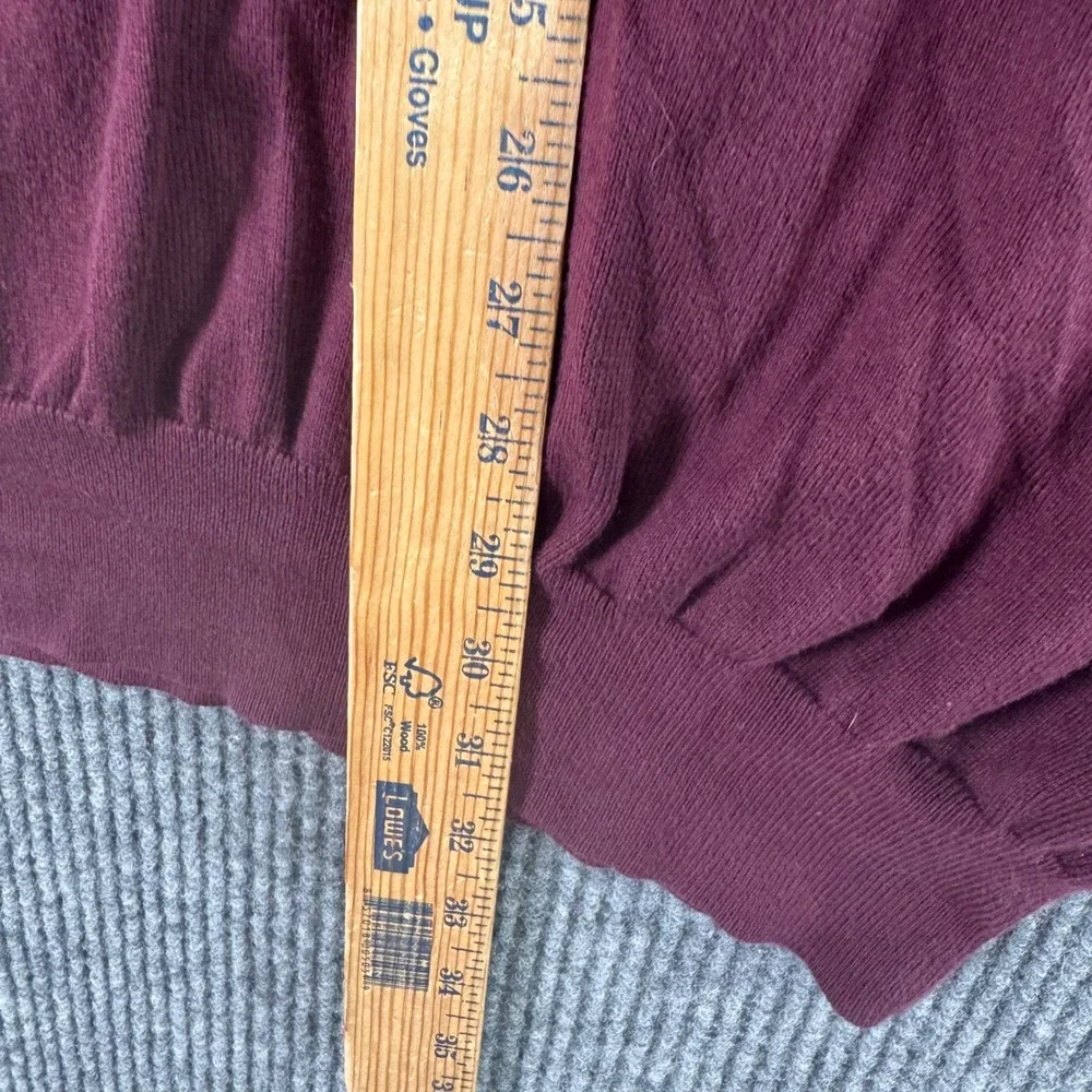 Polo Ralph Lauren Mens XXL Burgundy‎ V Neck Sweater Preppy Old Money Academia